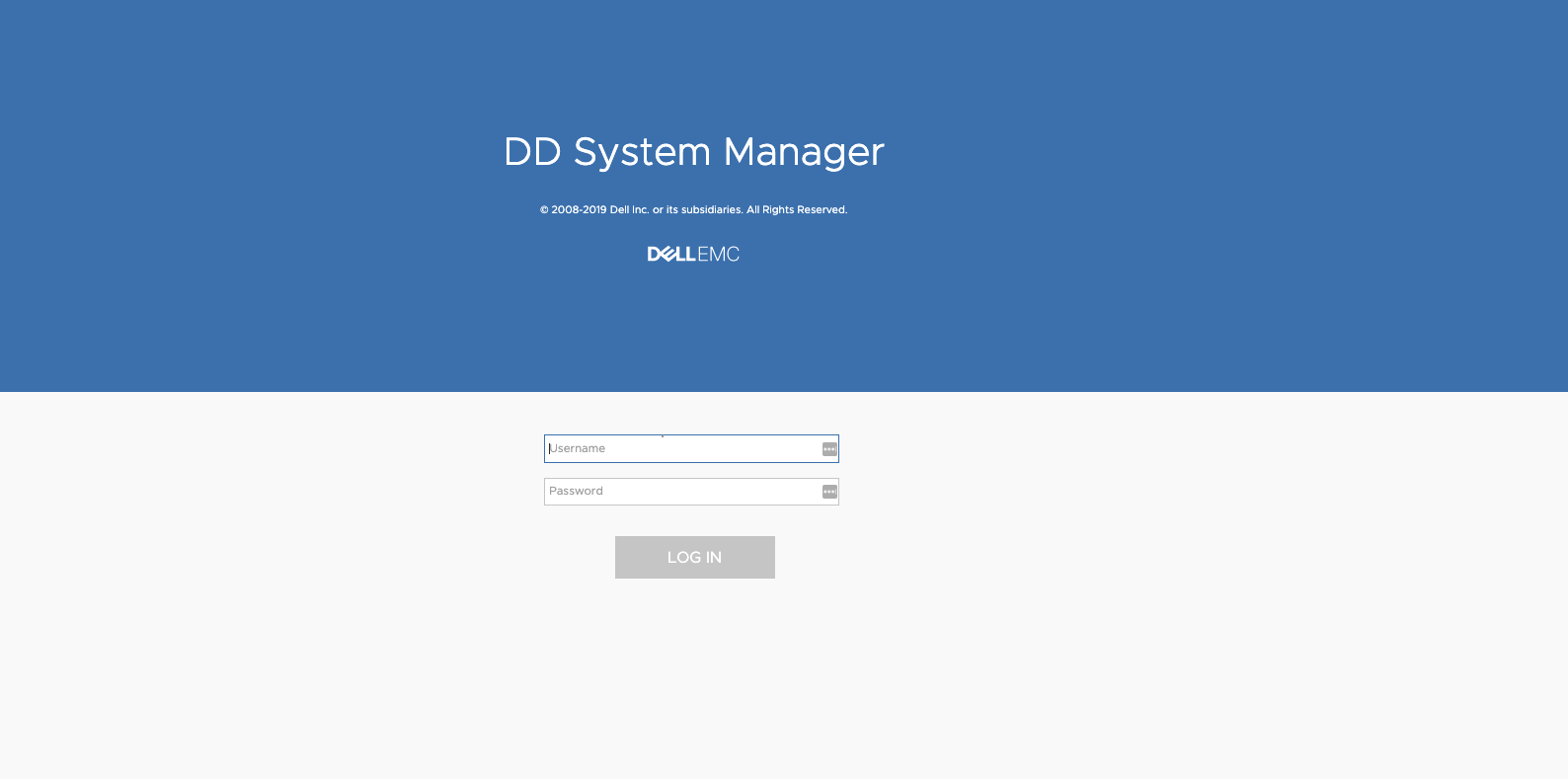 PowerProtect DD - login screen